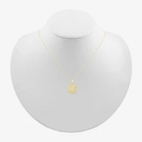Womens 10K Gold Knot 18 Inch Pendant Necklace