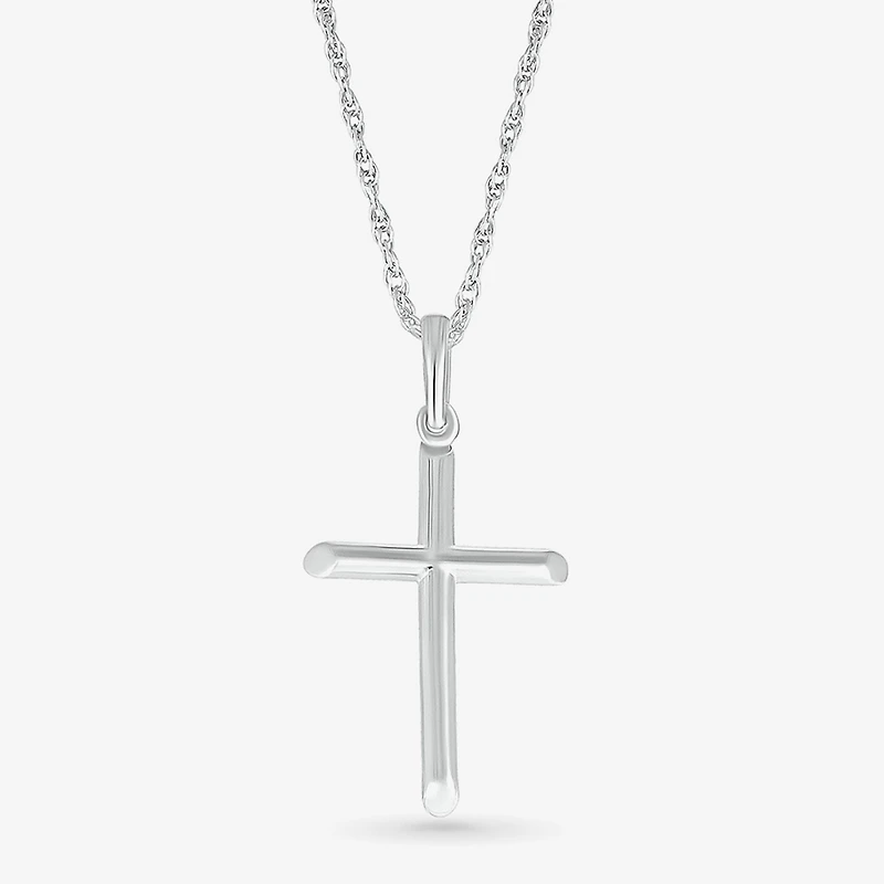 Womens 10K Gold Cross 18 Inch Pendant Necklace