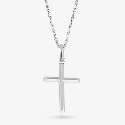Womens 10K Gold Cross 18 Inch Pendant Necklace