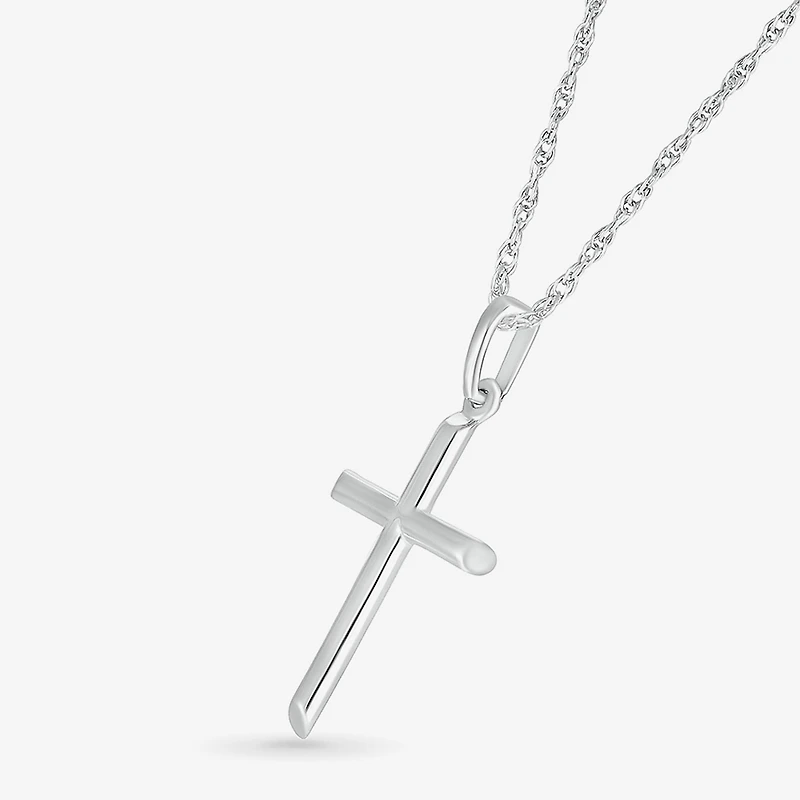 Womens 10K Gold Cross 18 Inch Pendant Necklace