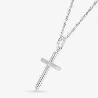 Womens 10K Gold Cross 18 Inch Pendant Necklace