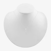 Womens 10K Gold Cross 18 Inch Pendant Necklace