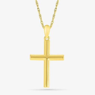Womens 10K Gold Cross 18 Inch Pendant Necklace
