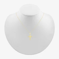 Womens 10K Gold Cross 18 Inch Pendant Necklace