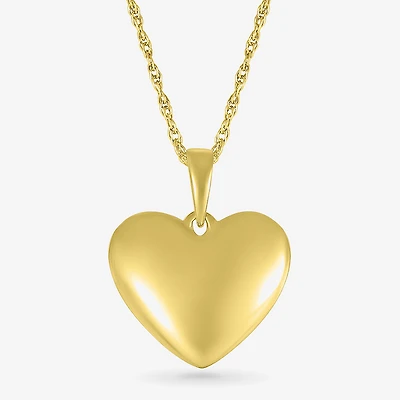 Womens 10K Gold Heart 18 Inch Pendant Necklace