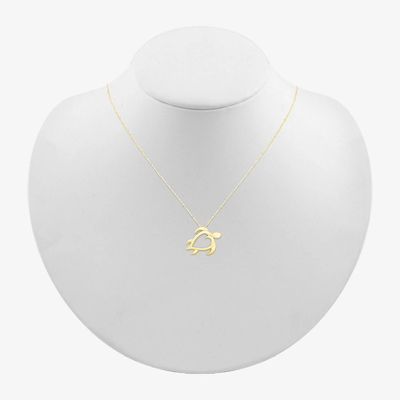 Womens 10K Gold 18 Inch Pendant Necklace