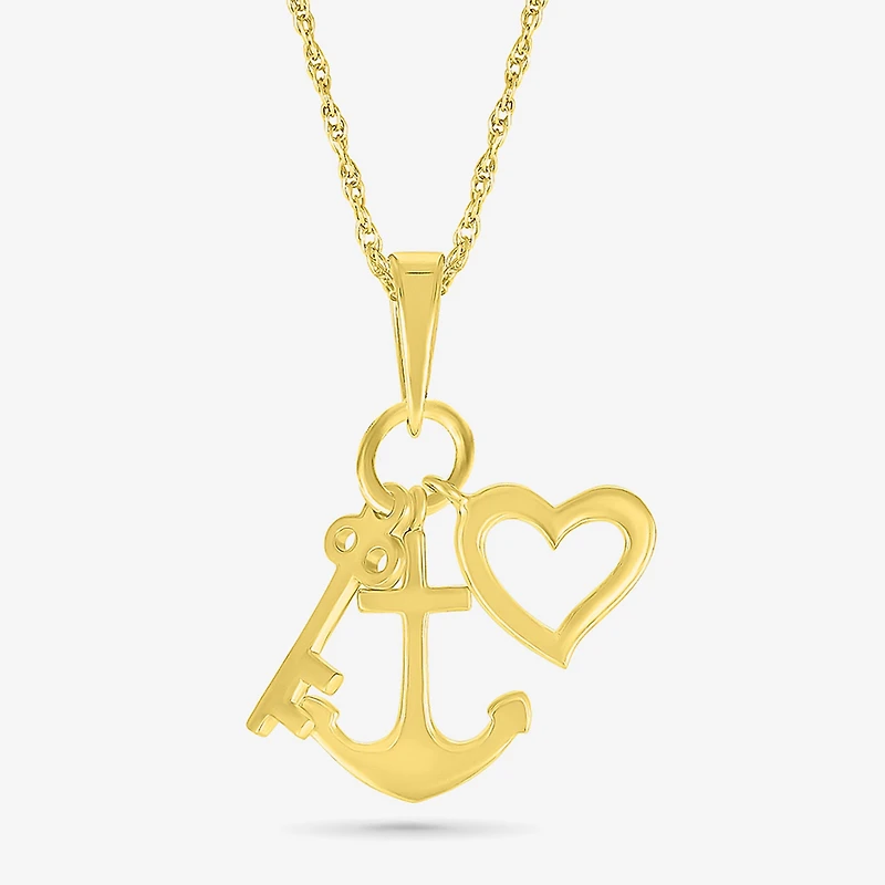 Womens 10K Gold 18 Inch Pendant Necklace