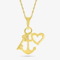 Womens 10K Gold 18 Inch Pendant Necklace
