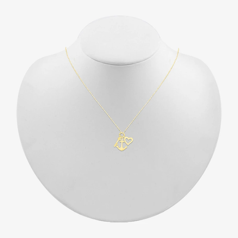 Womens 10K Gold 18 Inch Pendant Necklace