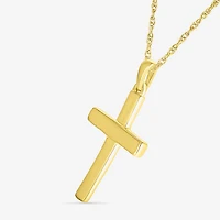 Womens 10K Gold Cross 18 Inch Pendant Necklace