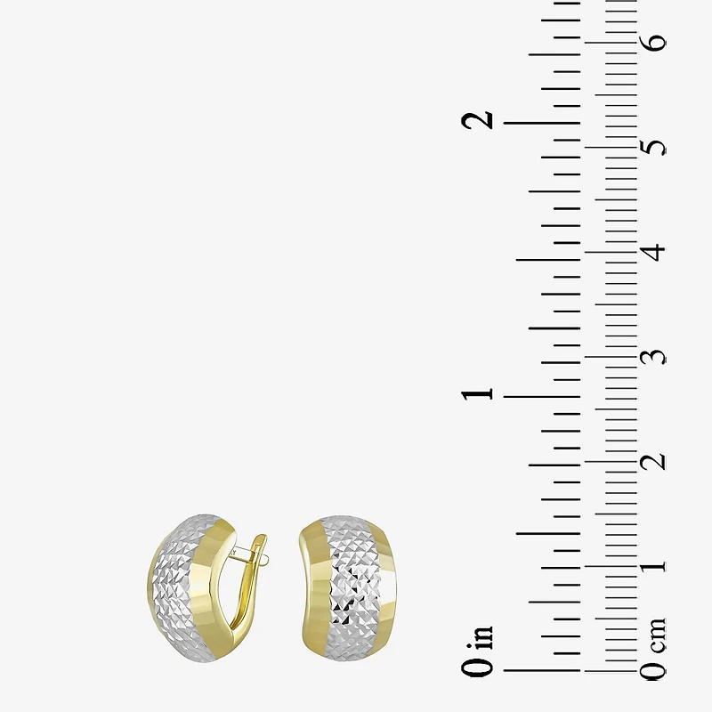 Womens 14K Two Tone Gold 15mm Hoop Earrings