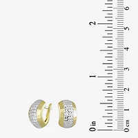 Womens 14K Two Tone Gold 15mm Hoop Earrings