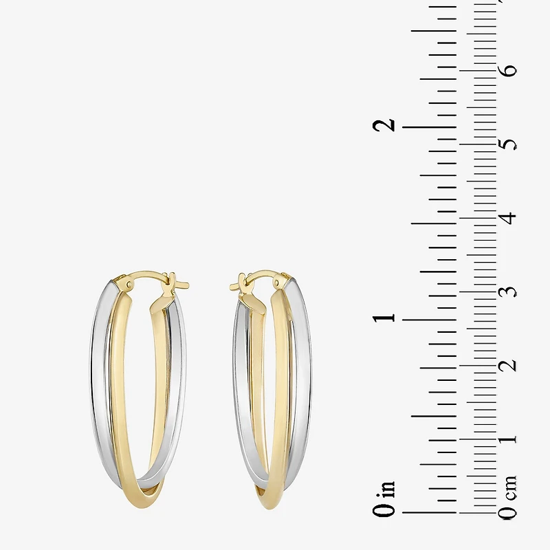 Womens 14K Two Tone Gold 30mm Hoop Earrings
