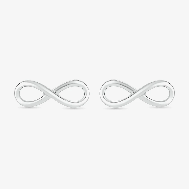 10K Gold 4.3mm Infinity Stud Earrings