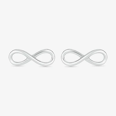 10K Gold 4.3mm Infinity Stud Earrings