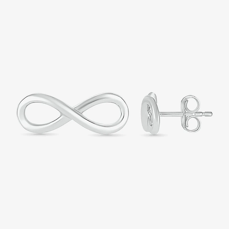10K Gold 4.3mm Infinity Stud Earrings