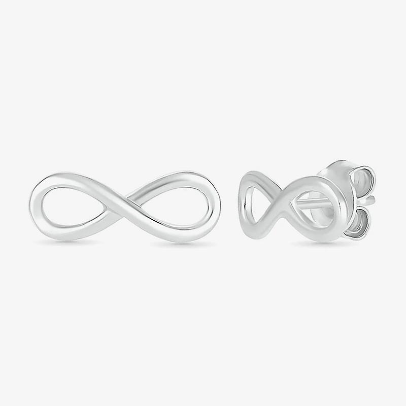 10K Gold 4.3mm Infinity Stud Earrings
