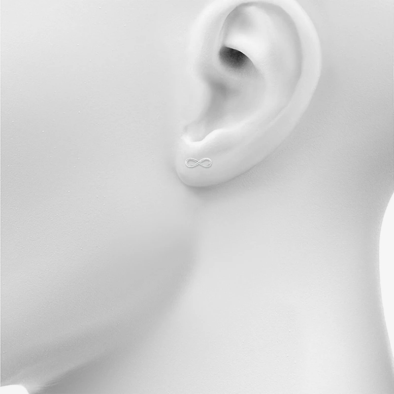 10K Gold 4.3mm Infinity Stud Earrings