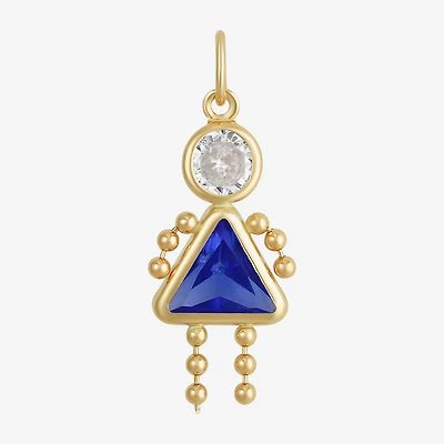 10K Gold September Birthstone Babies Girl Charm
