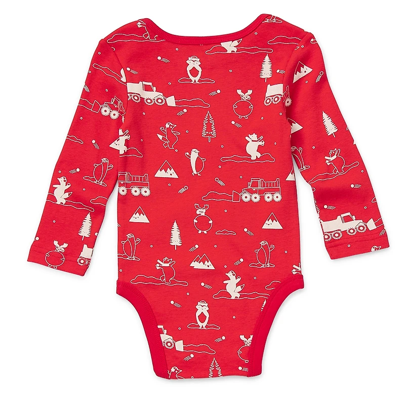 Okie Dokie Baby Boys Crew Neck Long Sleeve Rib Bodysuit