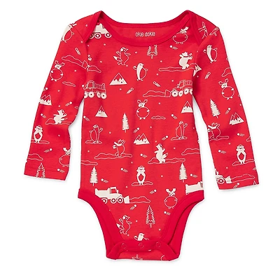Okie Dokie Baby Boys Crew Neck Long Sleeve Rib Bodysuit