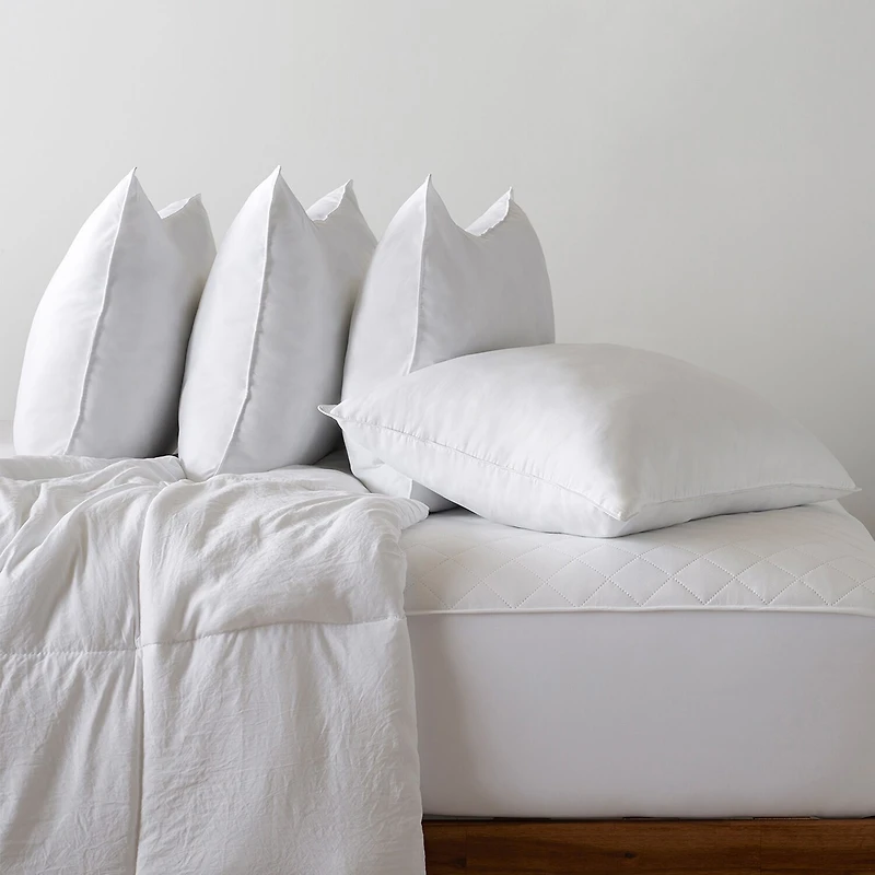 Ella Jayne Superior Cotton Blend Shell Soft Down Alternative Stomach Sleeper Pillow, Set of 4
