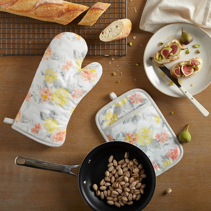 Martha Stewart Amber Floral 2-pc. Mitt + Pot Holder Set