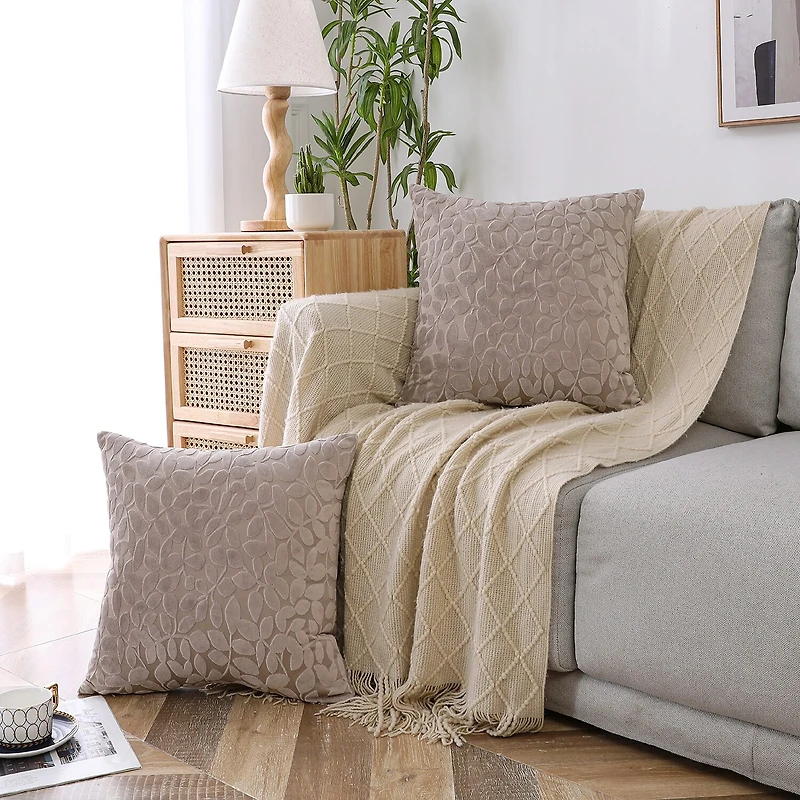 Regal Home Cut Leaf 20x20 Square Throw Pillow