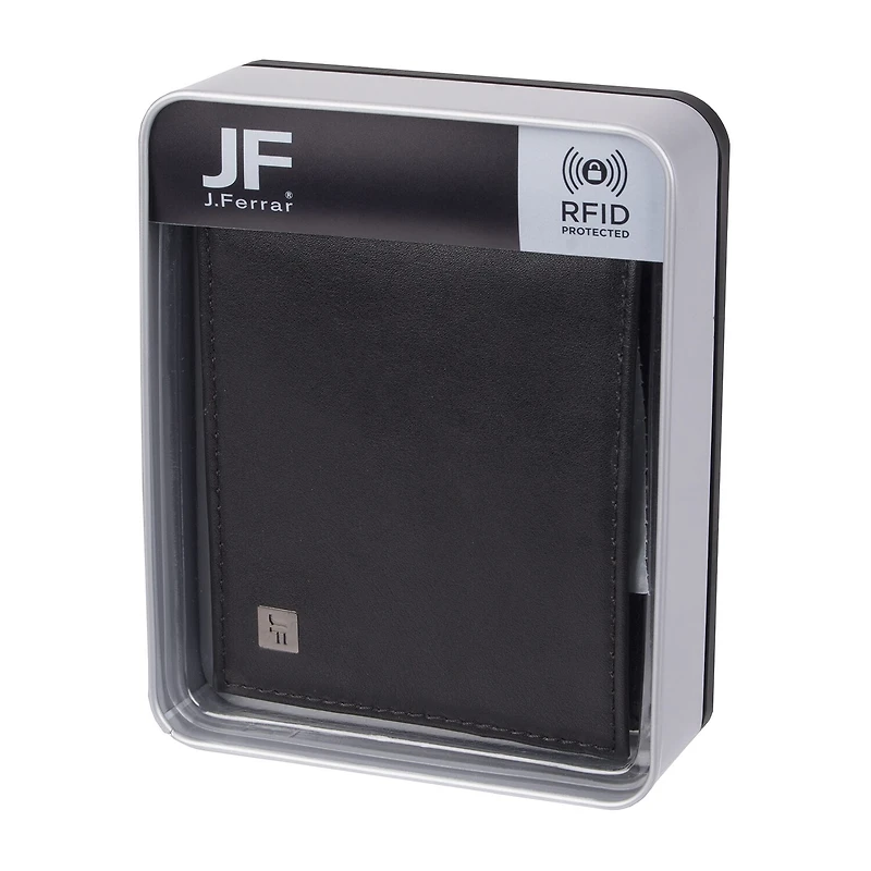 J. Ferrar Mens Extra Capacity Rfid Blocking Bifold Wallet