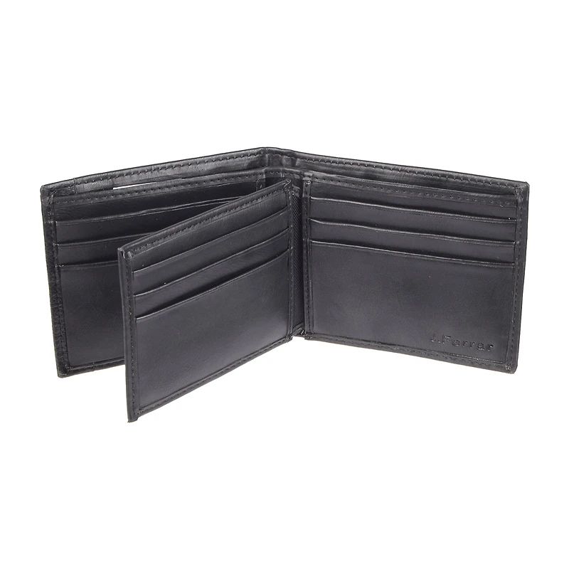 J. Ferrar Mens Extra Capacity Rfid Blocking Slim Fold Wallet