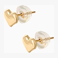Girls 14K Gold Heart Stud Earrings