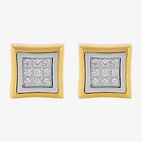 (G-H / I1) 1/4 CT. T.W. Lab Grown White Diamond Stainless Steel 10.7mm Square Stud Earrings