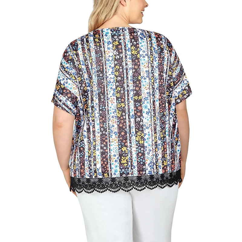 Larky Lark Womens Plus Scoop Neck Short Sleeve T-Shirt