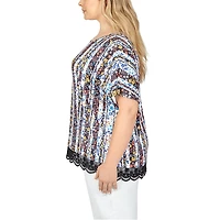 Larky Lark Womens Plus Scoop Neck Short Sleeve T-Shirt