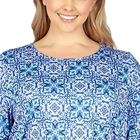 Larky Lark Womens Plus Scoop Neck Elbow Sleeve T-Shirt