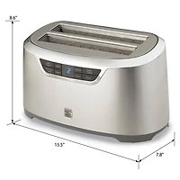 Kenmore Elite 4-Slice Auto-Lift Long Slot Toaster, Stainless Steel
