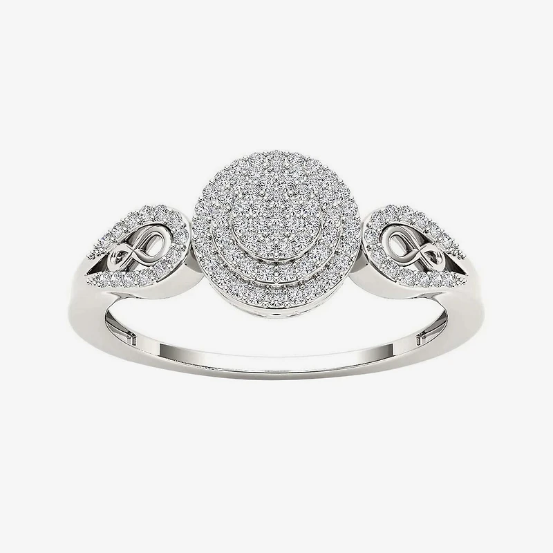 1/5 CT.T.W. Natural Diamond 10K White Gold Infinity Engagement Ring