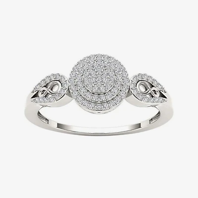 1/5 CT.T.W. Natural Diamond 10K White Gold Infinity Engagement Ring