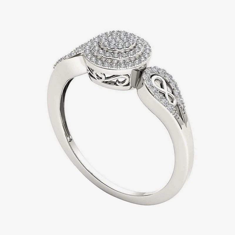 1/5 CT.T.W. Natural Diamond 10K White Gold Infinity Engagement Ring