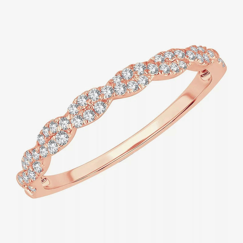Signature By Modern Bride Womens 1/5 CT. Natural White Diamond 10K Gold Wedding Band