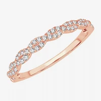 Signature By Modern Bride Womens 1/5 CT. Natural White Diamond 10K Gold Wedding Band