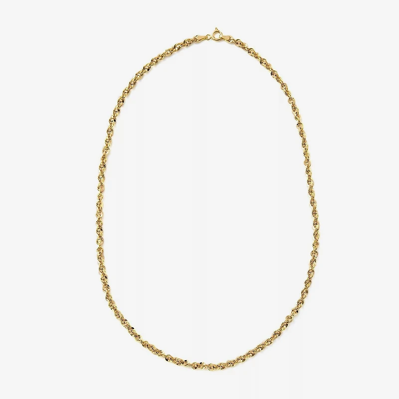 Made in Italy Unisex Adult 14K Gold 18 Inch Rope Chain Necklace