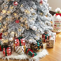 Glitzhome 9 Ft Pre-Lit Layered Spruce Christmas Tree
