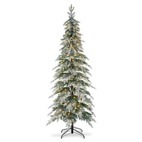 Glitzhome 7 1/2 Ft Pre-Lit Pencil Spruce Christmas Tree