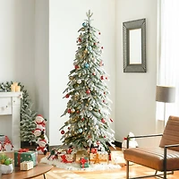 Glitzhome 7 1/2 Ft Pre-Lit Pencil Spruce Christmas Tree