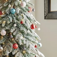 Glitzhome 7 1/2 Ft Pre-Lit Pencil Spruce Christmas Tree