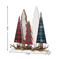 Glitzhome 1.1ft Wooden Decor Christmas Tabletop Tree