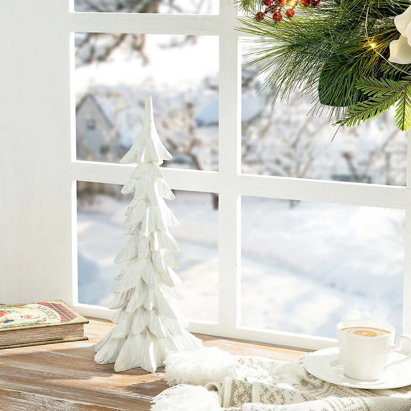 Glitzhome 1.25ft Resin Christmas Tabletop Tree