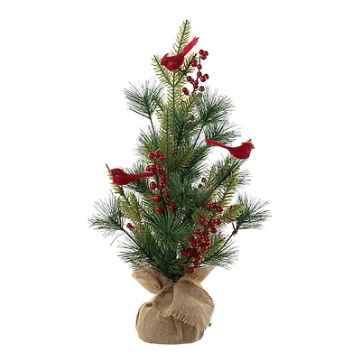 Glitzhome 1.6ft Cardinal Christmas Tabletop Tree