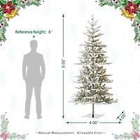 Glitzhome 8 Ft Pre-Lit Fir Artificial Christmas Tree
